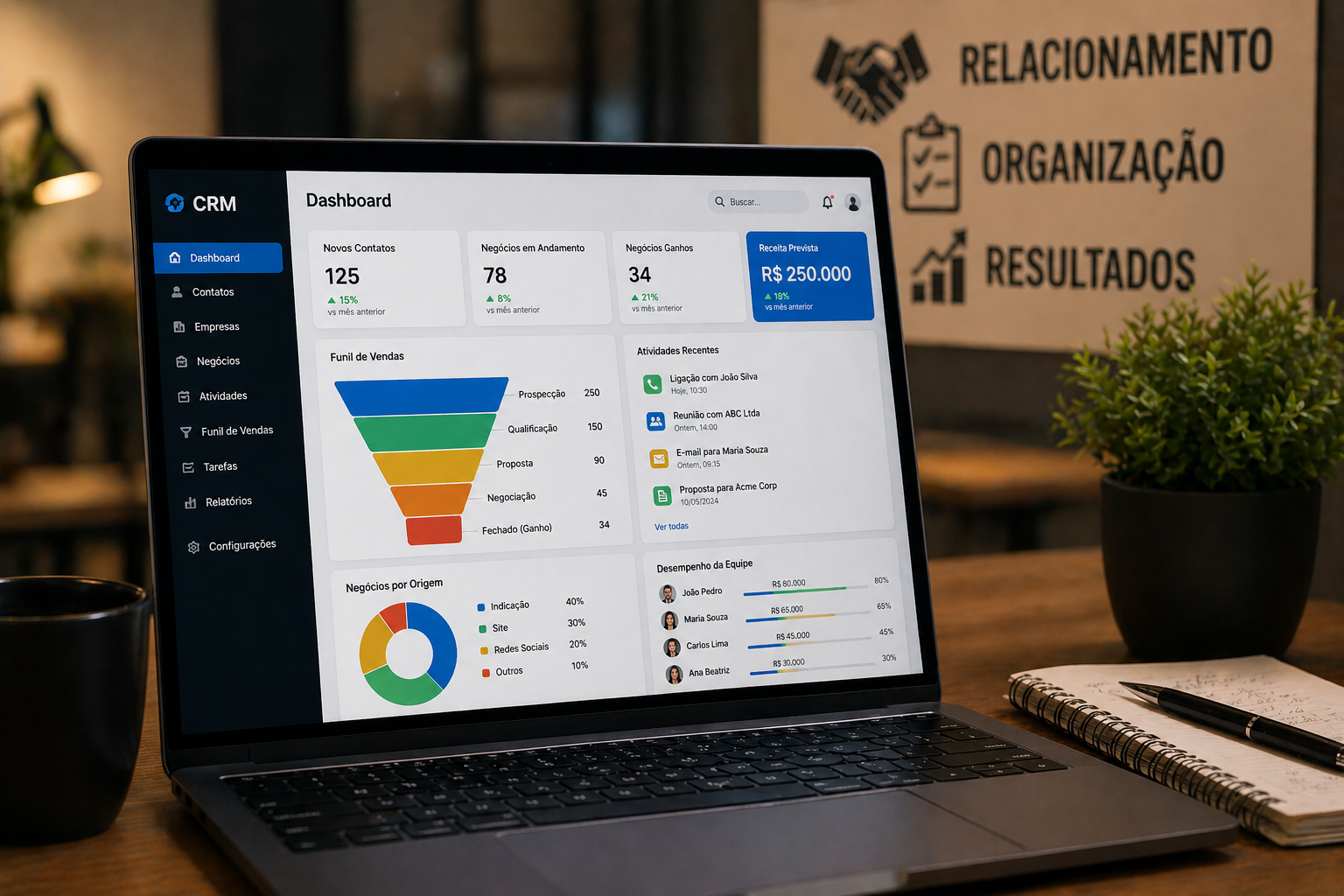 CRM comercial e automação de leads